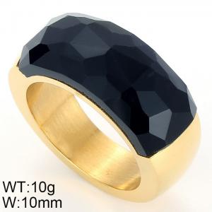 Stainless Steel Stone&Crystal Ring - KR50224-K