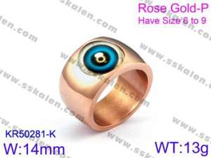 Stainless Steel Rose Gold-plating Ring - KR50281-K