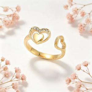 Stainless Steel Stone&Crystal Ring - KR50359-K