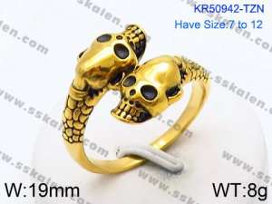 Stainless Skull Ring - KR50942-TZN
