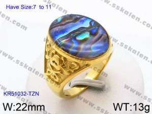 Stainless Steel Gold-plating Ring - KR51032-TZN
