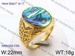 Stainless Steel Gold-plating Ring - KR51033-TZN