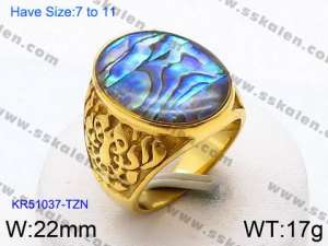 Stainless Steel Gold-plating Ring - KR51037-TZN