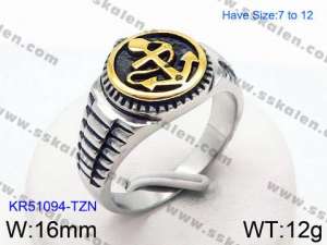 Stainless Steel Gold-plating Ring - KR51094-TZN