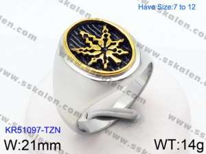 Stainless Steel Gold-plating Ring - KR51097-TZN