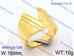 Stainless Steel Gold-plating Ring - KR51123-TZN