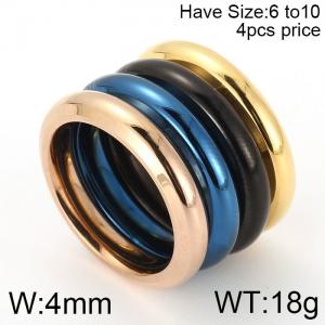 Stainless Steel Gold-plating Ring - KR51297-K