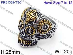 Stainless Skull Ring - KR51339-TSC