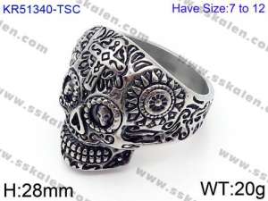 Stainless Skull Ring - KR51340-TSC