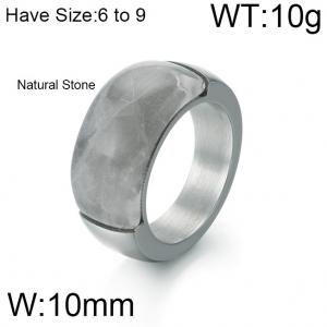 Stainless Steel Stone&Crystal Ring - KR51534-K
