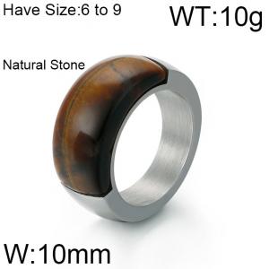 Stainless Steel Stone&Crystal Ring - KR51538-K