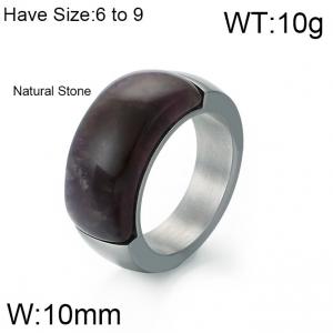 Stainless Steel Stone&Crystal Ring - KR51542-K
