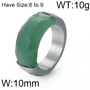 Stainless Steel Stone&Crystal Ring - KR51543-K