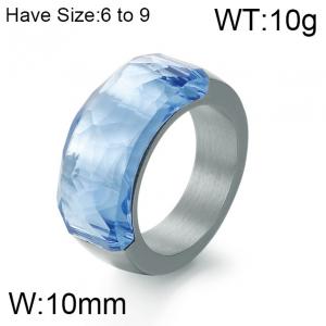 Stainless Steel Stone&Crystal Ring - KR51546-K