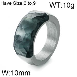 Stainless Steel Stone&Crystal Ring - KR51551-K