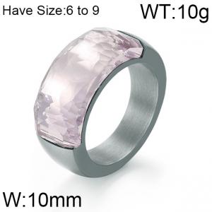 Stainless Steel Stone&Crystal Ring - KR51552-K