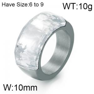 Stainless Steel Stone&Crystal Ring - KR51553-K