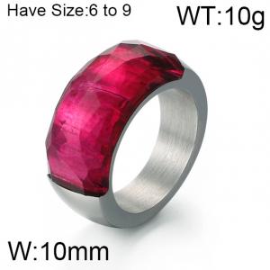Stainless Steel Stone&Crystal Ring - KR51554-K