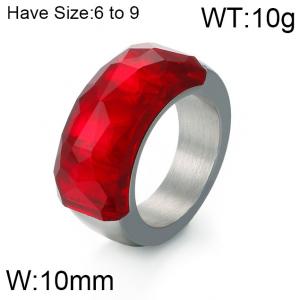 Stainless Steel Stone&Crystal Ring - KR51555-K
