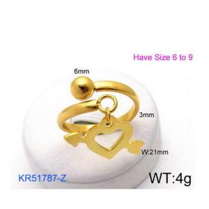 Stainless Steel Gold-plating Ring - KR51787-Z