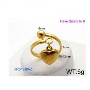 Stainless Steel Gold-plating Ring - KR51790-Z