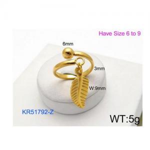 Stainless Steel Gold-plating Ring - KR51792-Z
