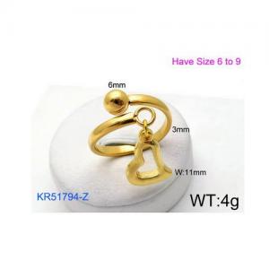 Stainless Steel Gold-plating Ring - KR51794-Z
