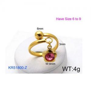 Stainless Steel Gold-plating Ring - KR51800-Z