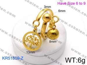 Stainless Steel Gold-plating Ring - KR51809-Z