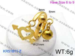 Stainless Steel Gold-plating Ring - KR51811-Z