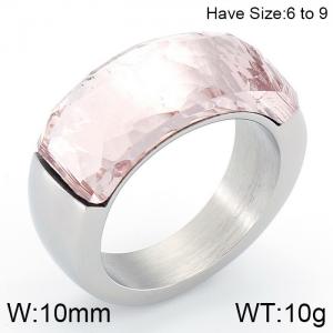 Stainless Steel Stone&Crystal Ring - KR52391-K