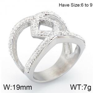 Stainless Steel Stone&Crystal Ring - KR53410-K