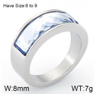Stainless Steel Stone&Crystal Ring - KR53596-K