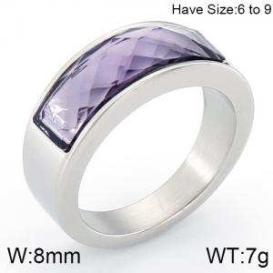 Stainless Steel Stone&Crystal Ring - KR53599-K