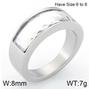 Stainless Steel Stone&Crystal Ring - KR53602-K