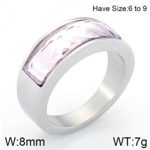 Stainless Steel Stone&Crystal Ring - KR53605-K