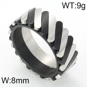 Stainless Steel Black-plating Ring - KR54021-GC