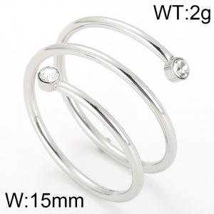 Stainless Steel Stone&Crystal Ring - KR54061-GC