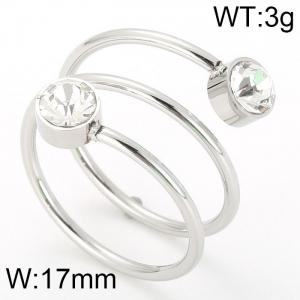 Stainless Steel Stone&Crystal Ring - KR54064-GC