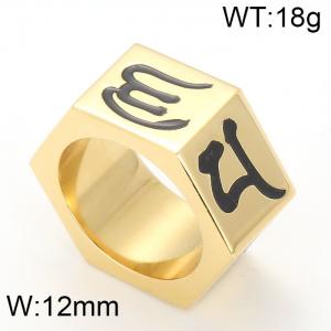 Stainless Steel Gold-plating Ring - KR54109-GC
