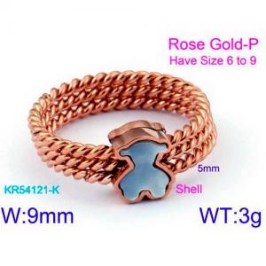 Stainless Steel Rose Gold-plating Ring - KR54121-K