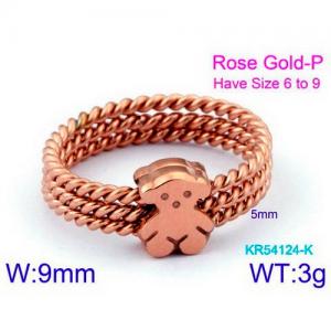Stainless Steel Rose Gold-plating Ring - KR54124-K