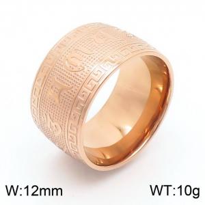 Stainless Steel Rose Gold-plating Ring - KR54486-K