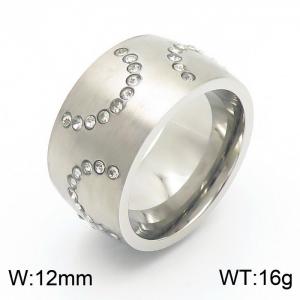Stainless Steel Stone&Crystal Ring - KR54491-K