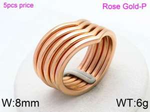 Stainless Steel Rose Gold-plating Ring - KR82055-GC