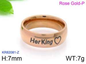 Stainless Steel Rose Gold-plating Ring - KR82081-Z