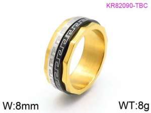 Stainless Steel Gold-plating Ring - KR82090-TBC