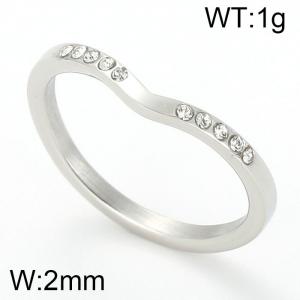 Stainless Steel Stone&Crystal Ring - KR82471-GC