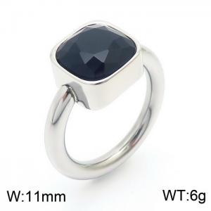 Stainless Steel Stone&Crystal Ring - KR82541-K