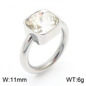 Stainless Steel Stone&Crystal Ring - KR82542-K